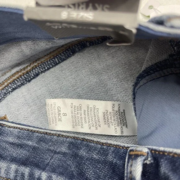 Women's Blue Wide-Leg Jeans - Picture 3 of 8